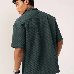 SZN Men Pack Of 2 Standard Relaxed Fit Cuban Collar Textured Casual Shirts image 4