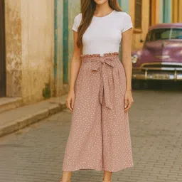 CORSICA Women Pink Wide Leg Trousers-picture-31