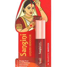 GLAM21 Sangini Ultra-Rich Pigment Liquid Sindoor - 4 ml Majestic Maroon 02-image-10