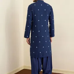 House of Pataudi Ethnic Motifs Embroidered Sequinned Kurta & Salwar image 3