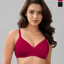 LUX VENUS Set of 2 Full Coverage Lightly Padded Cotton Everyday Bra with All Day Comfort image 1