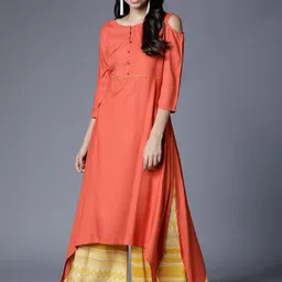 Vishudh Cold-Shoulder Sleeves A-Line Kurta-picture-43
