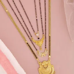 Bhanu diam Gold-Plated Brass Mangalsutra-picture-34