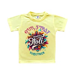 Cute Pals Kids-Unisex Yellow Cotton Graphic Printed Tshirts-picture-33