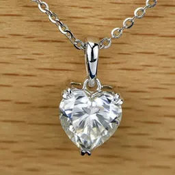 Estailo fashion Silver Plated Cubic Zirconia Studded Heart Shaped Pendant With Chain image 4