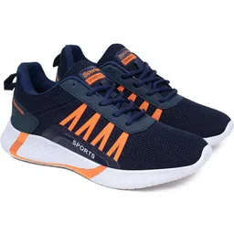Free Kicks Men Orange Mesh Marking Running Sports Shoes image 2