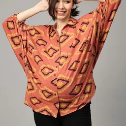 The Mom Store Geometric Print Cotton Top image 2