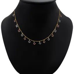 BHIMA Women 22K BIS Hallmark 916 PurityGold Square Drop Necklace image 4