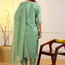 dsk studio Embroidered Kurta, Trouser/Pant & Dupatta Set image 2