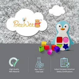 beewee - Penguin Shape Sorter Toy for Toddlers Baby Boy Girl Infants 6 Months+ 6 Colourful Blocks Puzzle image 4