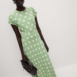 Marks & Spencer Women Polka Dot Print Puff Sleeve A-Line Midi Dress-picture-20