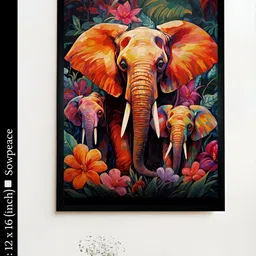 SOWPEACE Black & Orange 1 Piece Canvas Birds and Animals Wall Photographs-image-24