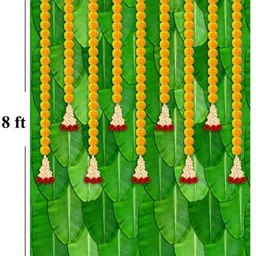dm fashion Banana Green Leaf with Hanging Yellow Flowers image 2