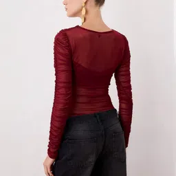 Trendyol Solid Round Neck Long Sleeves Bodysuit image 2