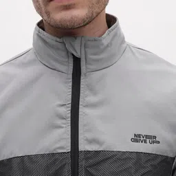 The Roadster Life Co. Mock Collar Mesh Detail Paneled Tailored Jacket image 4