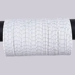 ZULKA Set of 48 Traditional Plain Metal with Polka Dots Bangles-picture-10