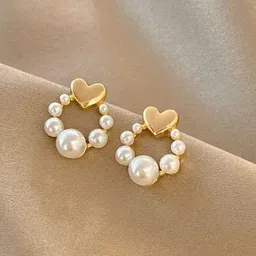 Estailo fashion Artificial Stones Studded Heart Shaped Studs-image-76