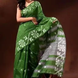 RIDDHIMAN FASHION Woven Design Pure Cotton Khadi Saree With Unstiched Blouse Piece-image-21