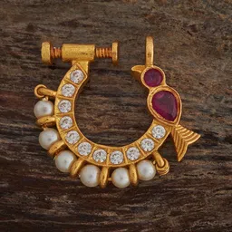 Kushal's Fashion Jewellery Gold-Plated Artificial Beads Ring Nosepin-picture-26