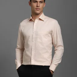 Louis Philippe Men Classic Spread Collar Textured Cotton Formal Shirt-picture-20