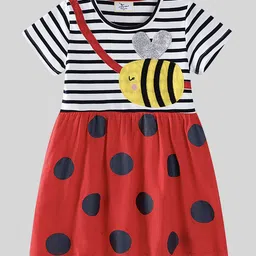 LULU & SKY Girls Stripe & Polka Pattern A-Line Dress-picture-11