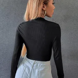 StyleCast x Revolte Extended Sleeves Cotton Crepe Crop Top image 3