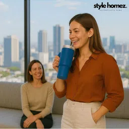 Style Homez Blue Single Stainless Steel Solid Double Wall Vacuum Water Bottle image 2