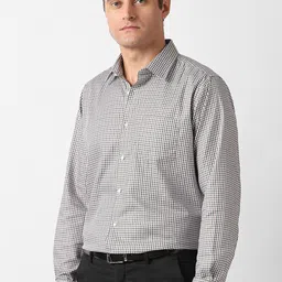 Van Heusen Regular Fit Micro Checks Checked Pure Cotton Formal Shirt image 5