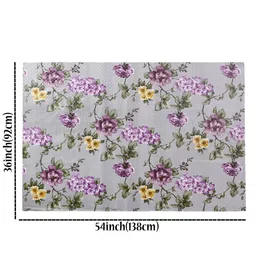 LooMantha Purple And Grey Floral Printed Rectangle Waterproof Plastic 4-Seater Table Cover image 5