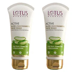 Lotus Herbals Set Of 2 Active Aloe + Niacinamide Face Wash-100g Each image 1