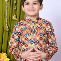 BAESD Boys Embroidered Regular Sequinned Kurta with Patiala image 4