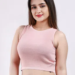 FEVERFEW Women Ribbed Fitted Crop Cotton Top-picture-32