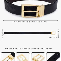 The Roadster Lifestyle Co Men Textured Reversible Buckle Formal Belt image 3