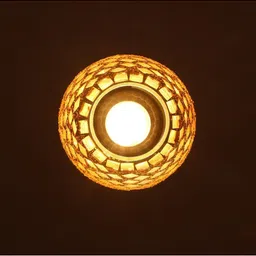 1ST TIME White & Gold-Toned Textured Bell Shaped Ceiling Lamp image 3