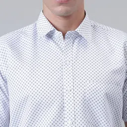 ACCOX Men Geometric Printed Spread Collar Cotton Formal Regular Fit Shirt image 2