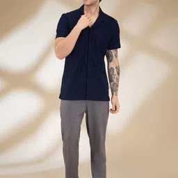 Being Human Men Classic Cuban Collar Textured Cotton Casual Shirt image 3