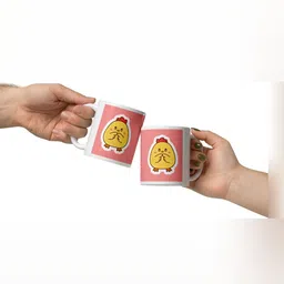 Mr UVD White & Yellow Cartoon Characters Printed Ceramic Mug 350 ml image 3