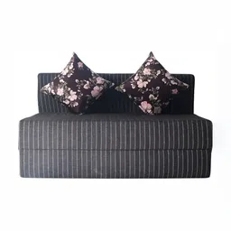FRIENDS LIFE Grey & Black 2 Seater Comfort Sofa Cum Bed With Pillows-image-51