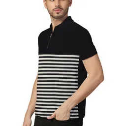 Blisstone Men Striped Polo Collar T-shirt image 4
