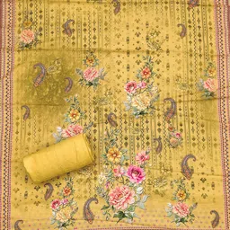 HERE&NOW Floral Printed Unstitched Dress Material image 3