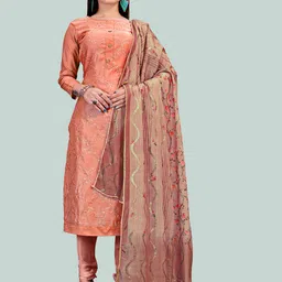 Maroosh Floral Embroidered Sequinned Chanderi Unstitched Dress Material-picture-31
