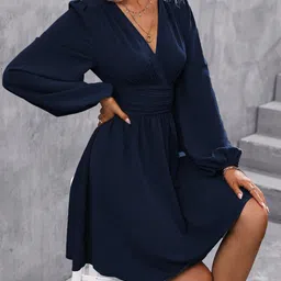 Outzidr Puff Sleeve Dress image 4