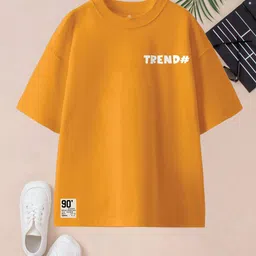 BAESD Boys Pack Of 2 Typography Printed Round Neck Pure Cotton Oversized T-shirts image 3