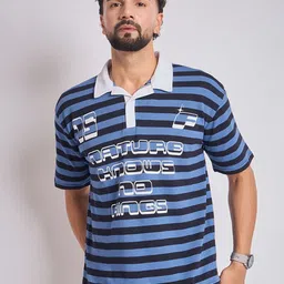 FUGAZEE Men Striped Relaxed Fit Cotton T-shirt-picture-24