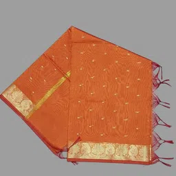 khadija's Jacquard Woven Orange Women Dupatta image 4
