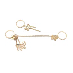 fabula Set Of 2 Butterfly Chain Adjustable Finger Ring image 2