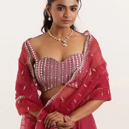 DEASHA INDIA Ready to Wear Lehenga & Embroidered Mirror Work Blouse With Dupatta image 4