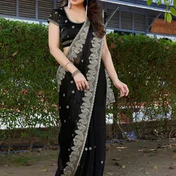 all about you Embellished Embroidered Organza Heavy Work Saree-image-64