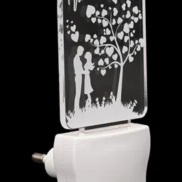 1ST TIME White & Transparent 3D Illusion LED Plug Night Lamps image 2