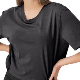 NOTWILD Women Solid Round Neck Cotton T-shirt-picture-39